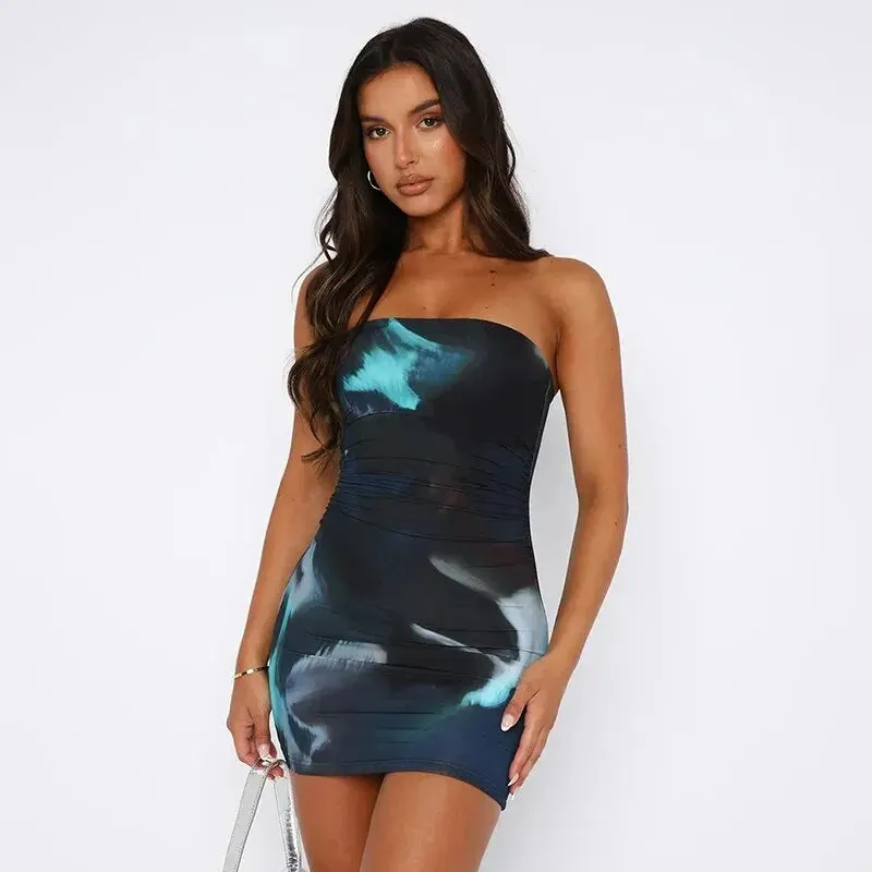 Abstract Bodycon Dress Perfect for Outings