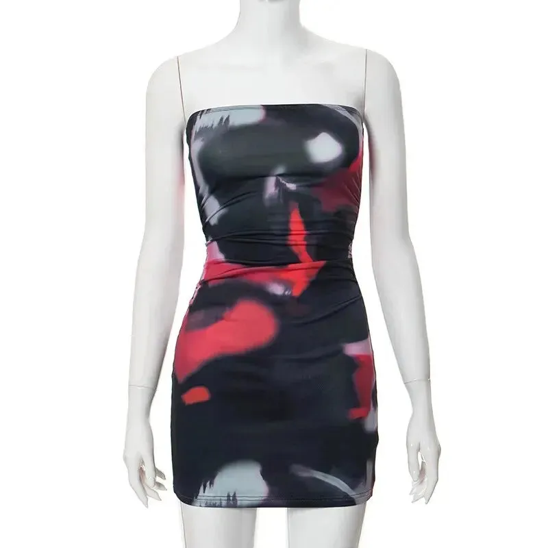 Abstract Bodycon Dress Perfect for Outings
