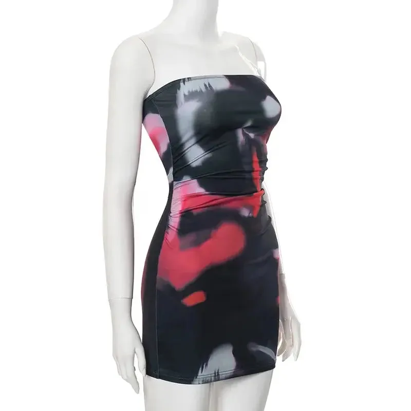 Abstract Bodycon Dress Perfect for Outings