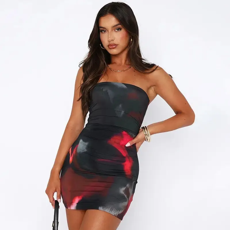 Abstract Bodycon Dress Perfect for Outings