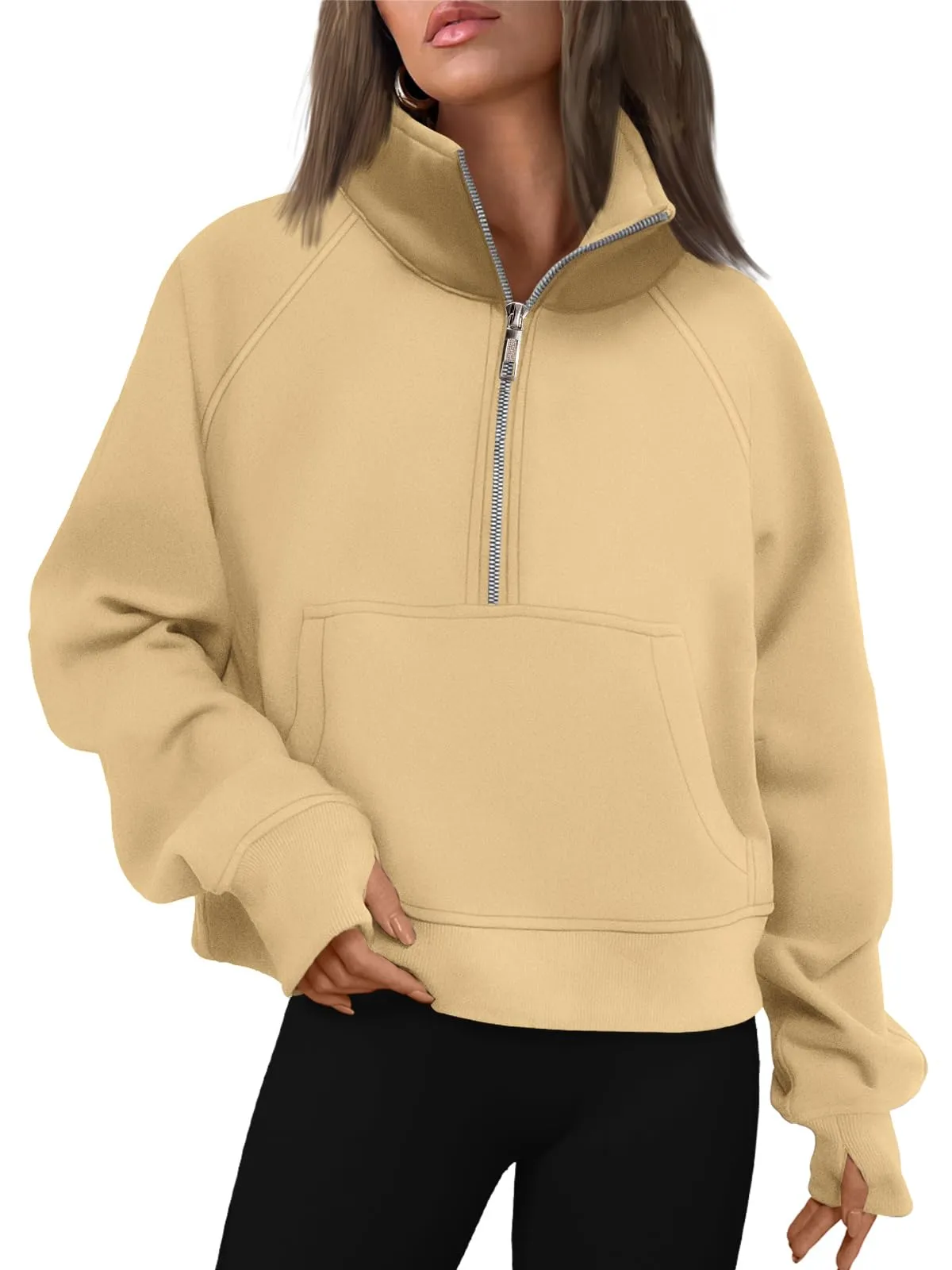 AUTOMET Womens Sweatshirts Half Zip Cropped Pullover Fleece Quarter Zipper Hoodies 2024 Fall Fashion Outfits Clothes