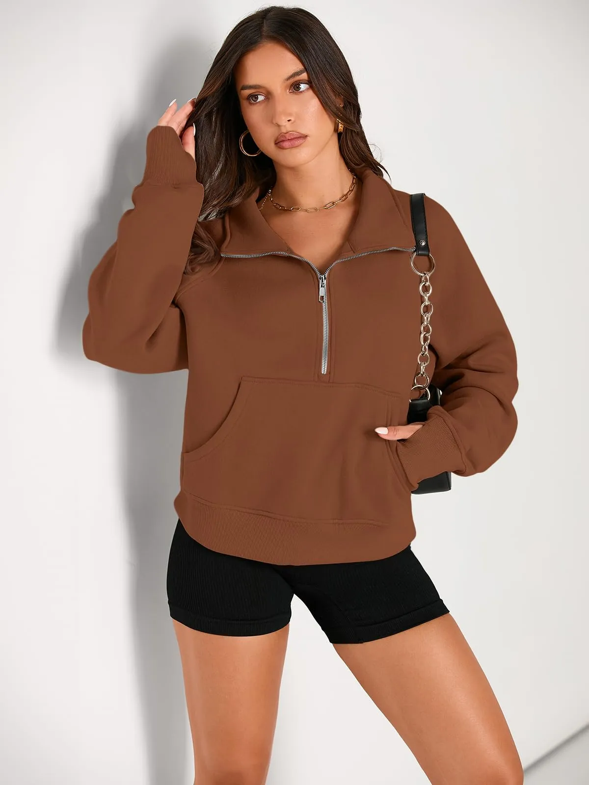 AUTOMET Womens Sweatshirts Half Zip Cropped Pullover Fleece Quarter Zipper Hoodies 2024 Fall Fashion Outfits Clothes