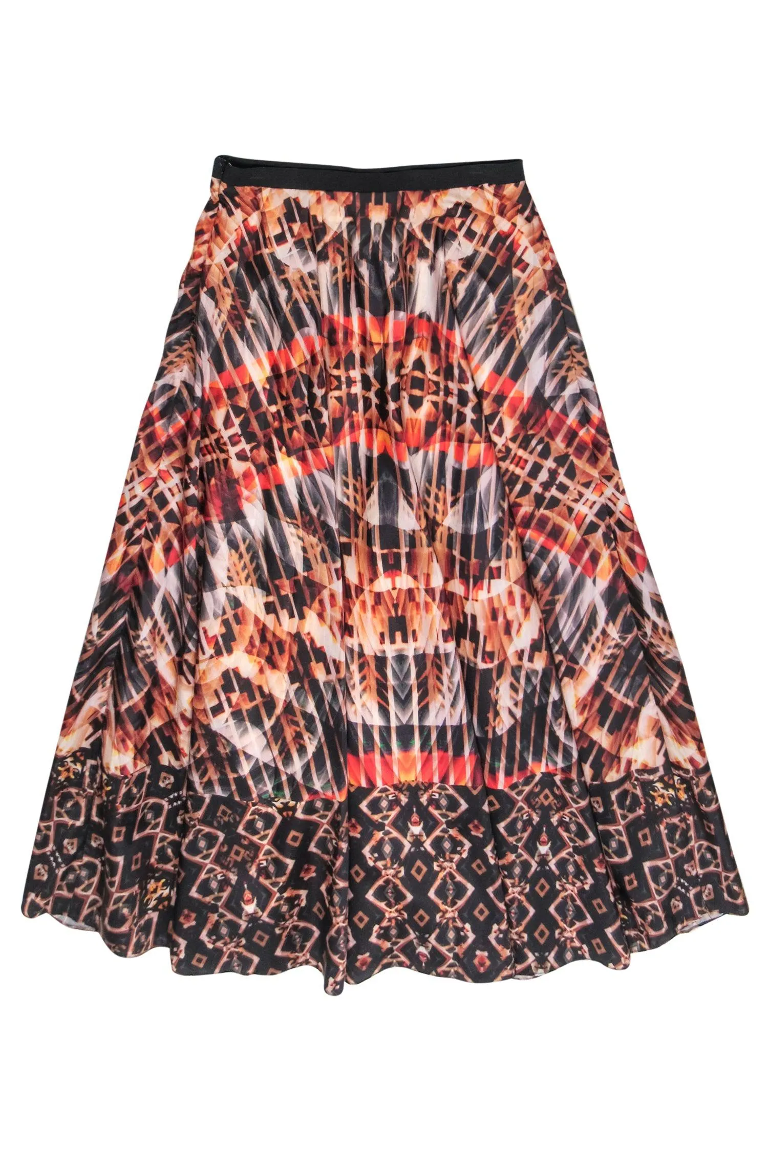 Bhanuni - Multicolor Kaleidoscope Satin Maxi Skirt Sz L