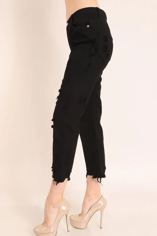 Black Distressed Jeans
