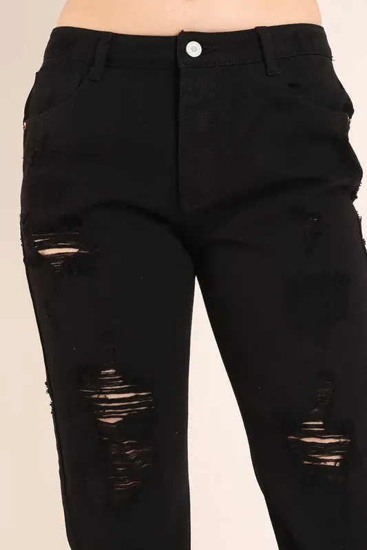 Black Distressed Jeans