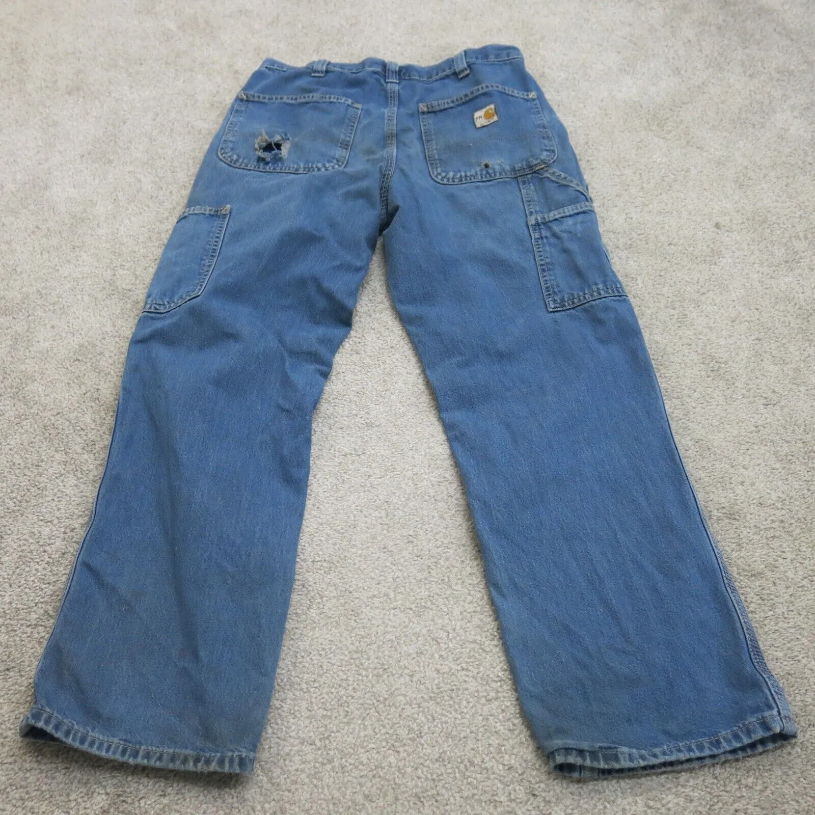Carhartt Jeans Mens 30X30 Blue 100% Cotton Denim Straight Leg Casual Outdoors