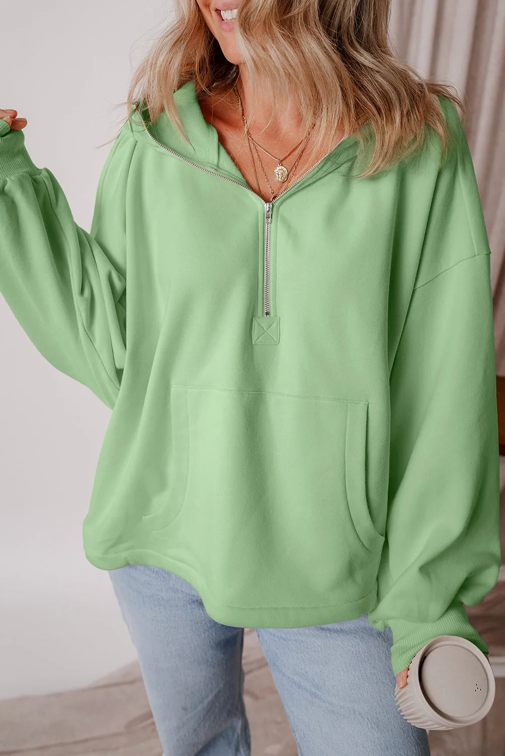 Fleece Lined Kangaroo Loose Hoodie