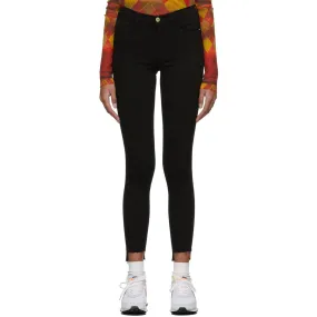 Frame Black 'Le High Skinny' Raw Stagger Jeans