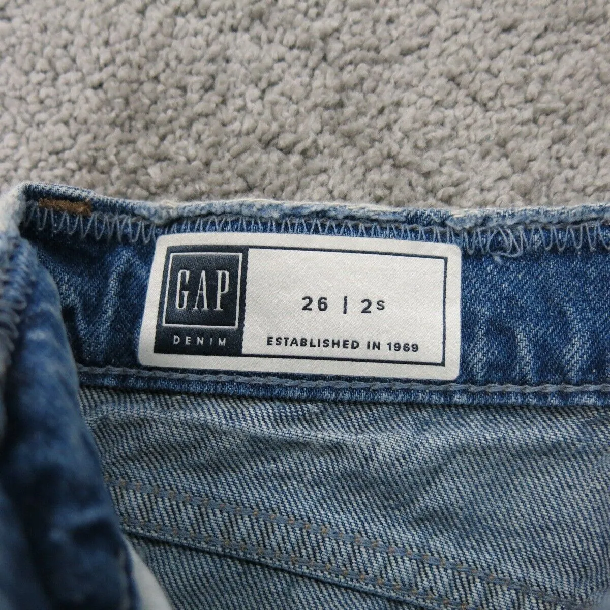 Gap Womens Slim Straight Jeans Denim Stritch Distressed High Rise Blue SZ 26/2s