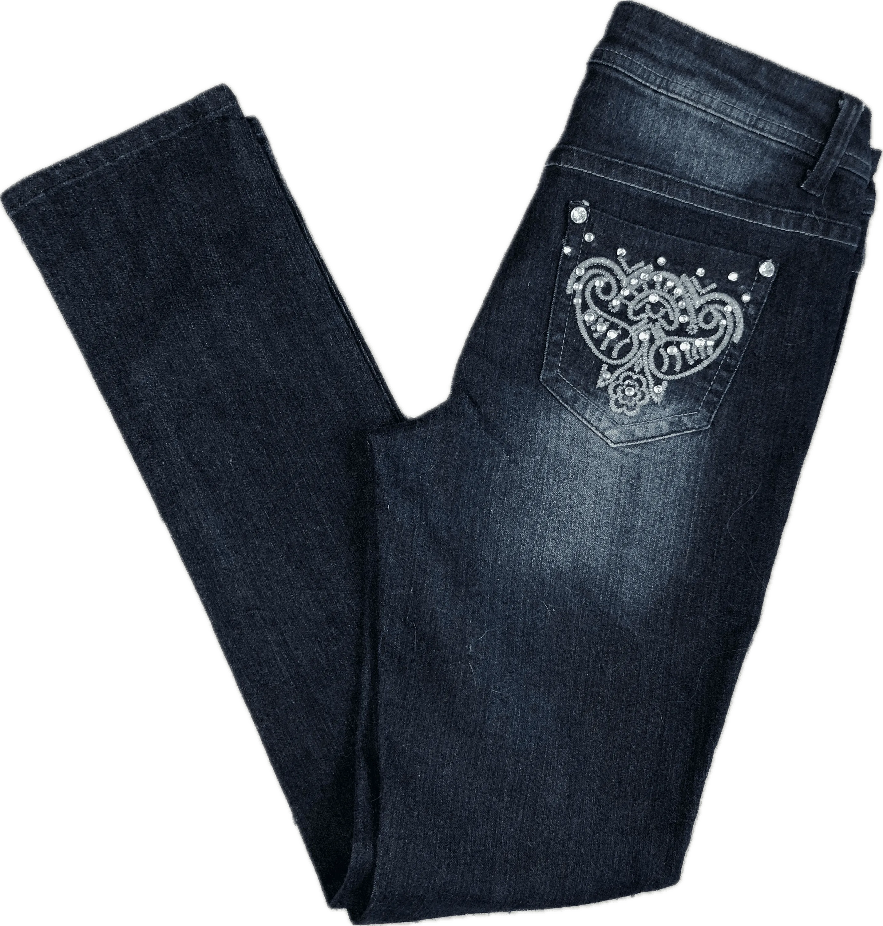George Jewelled Rhinestone Pocket Skinny Jeans- Size 26 or 8AU