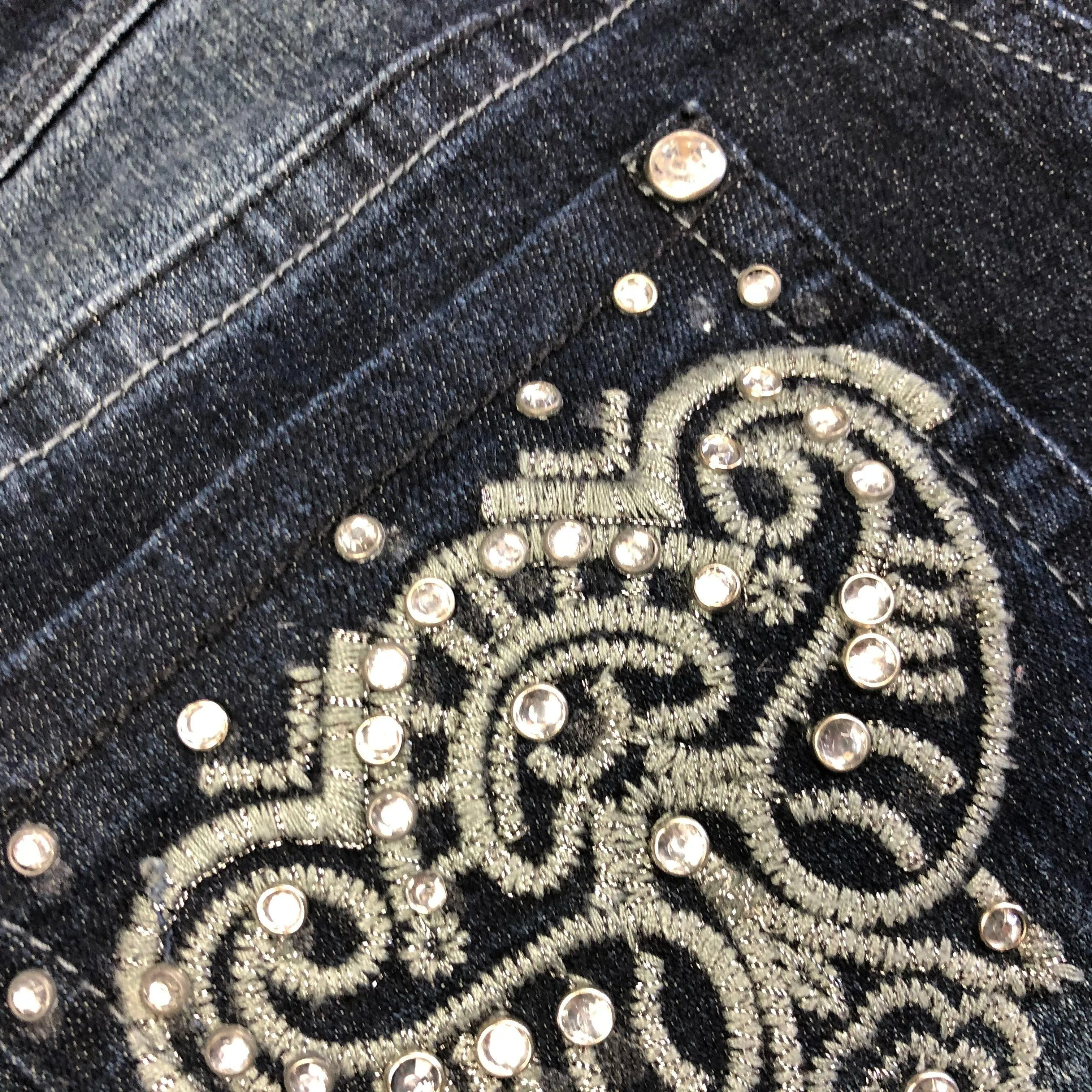 George Jewelled Rhinestone Pocket Skinny Jeans- Size 26 or 8AU