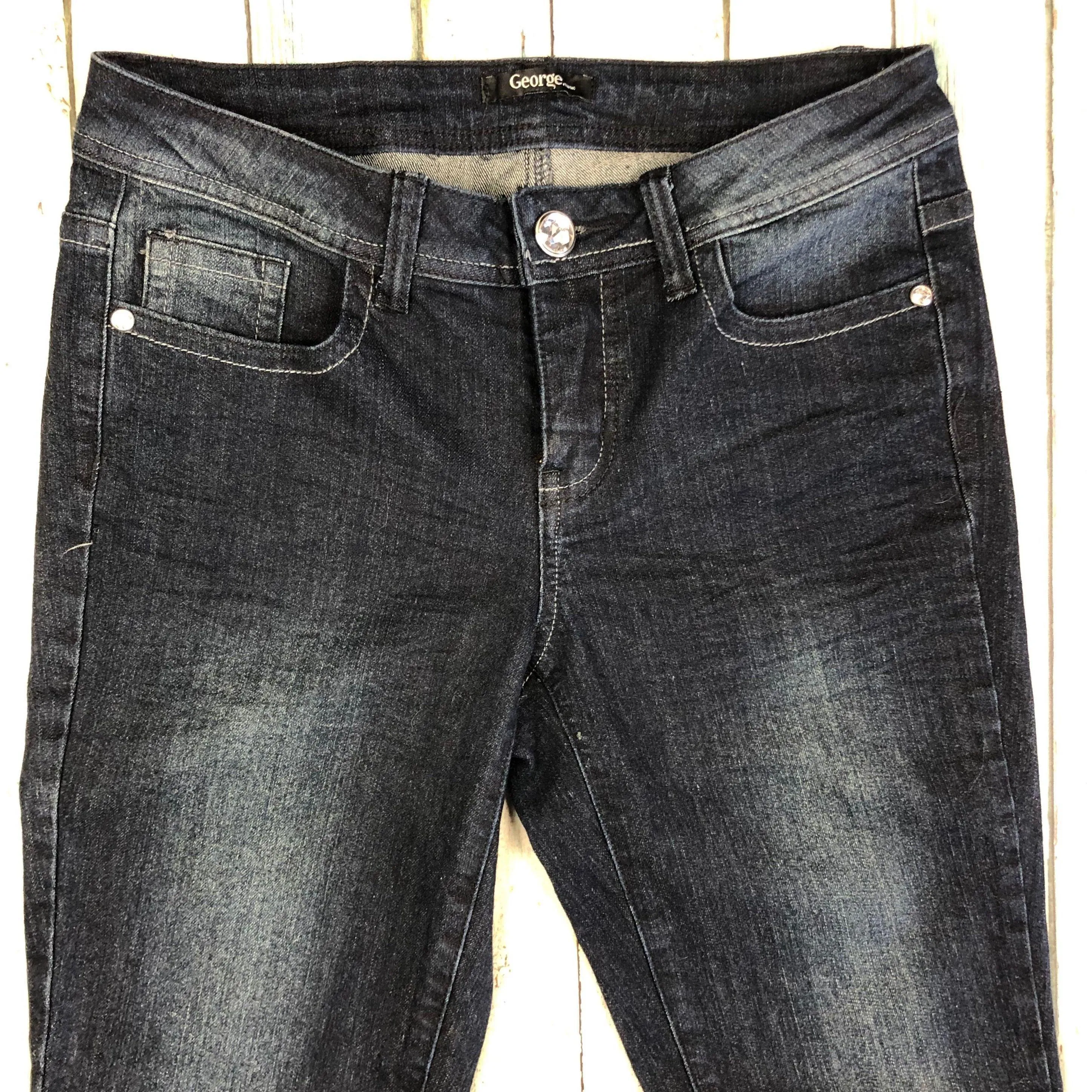 George Jewelled Rhinestone Pocket Skinny Jeans- Size 26 or 8AU