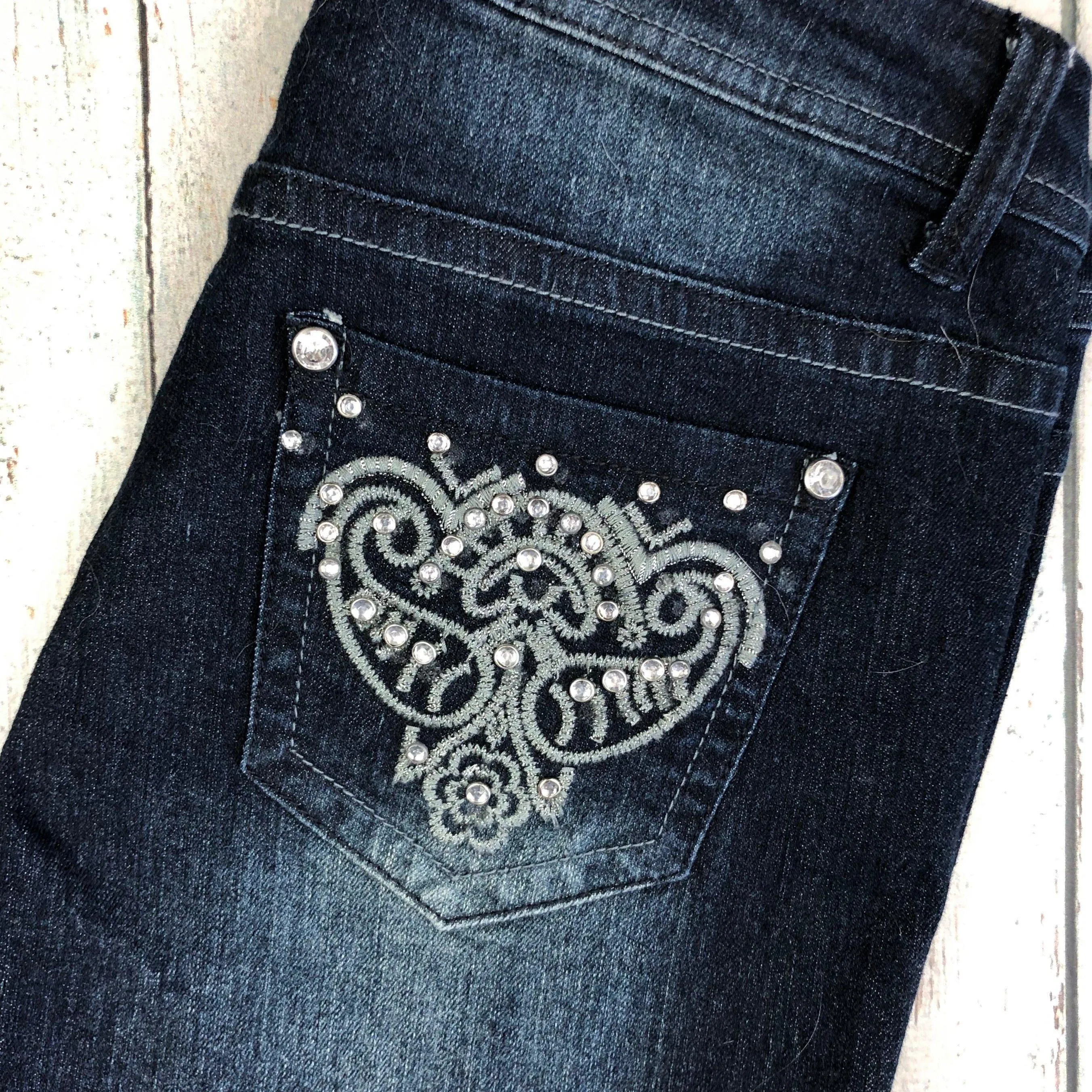 George Jewelled Rhinestone Pocket Skinny Jeans- Size 26 or 8AU