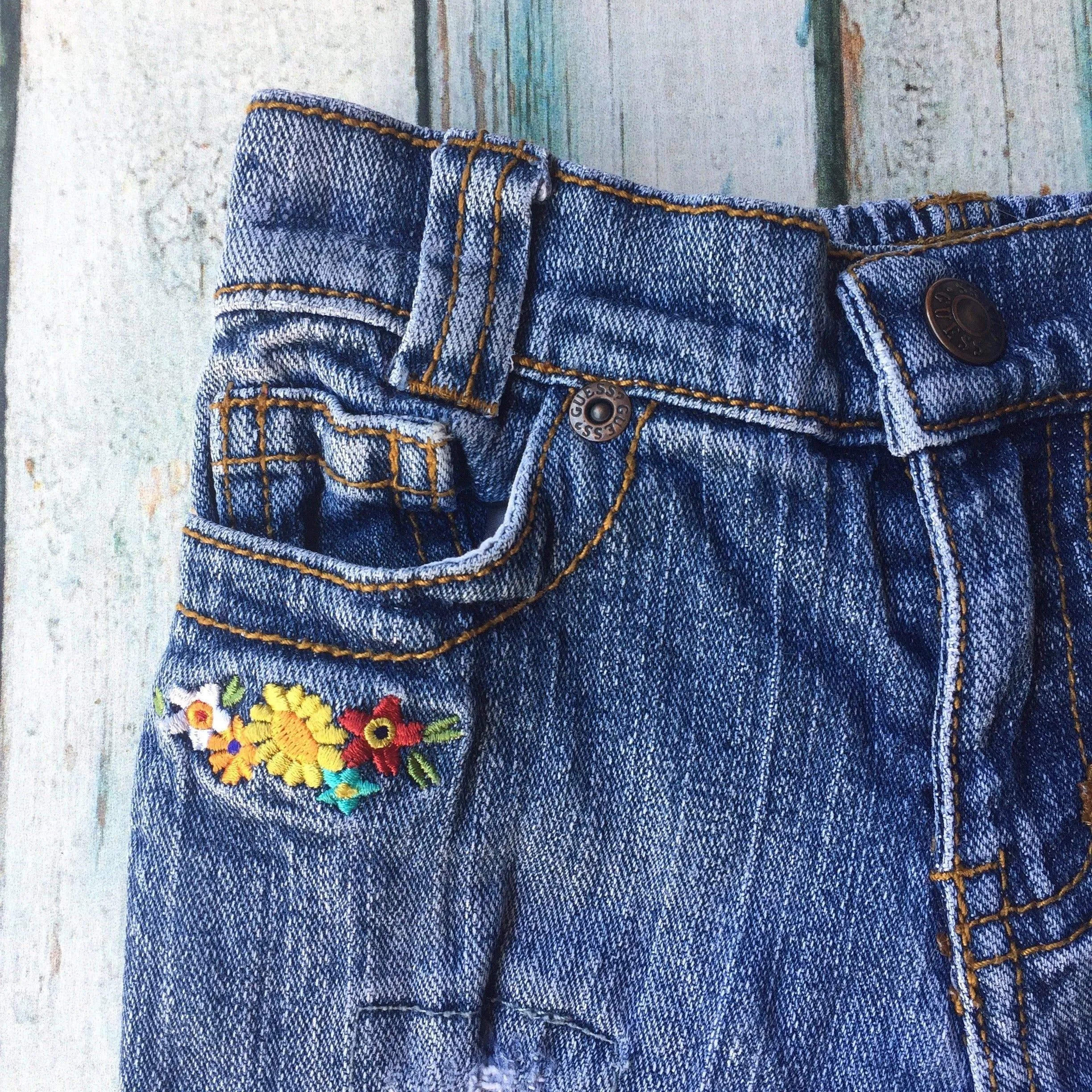 Guess Girls Embroidered Patch Jeans - Size 3