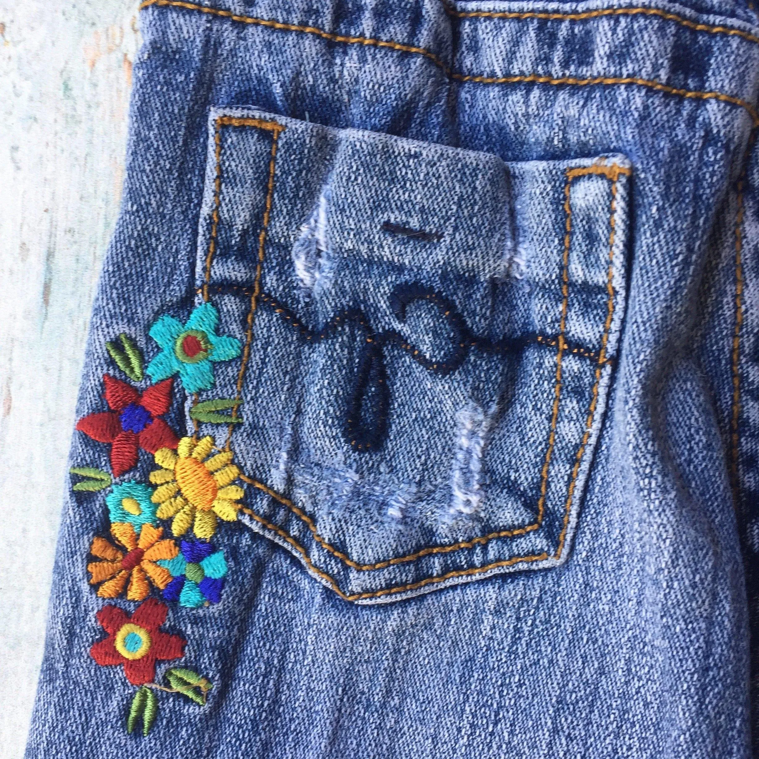 Guess Girls Embroidered Patch Jeans - Size 3