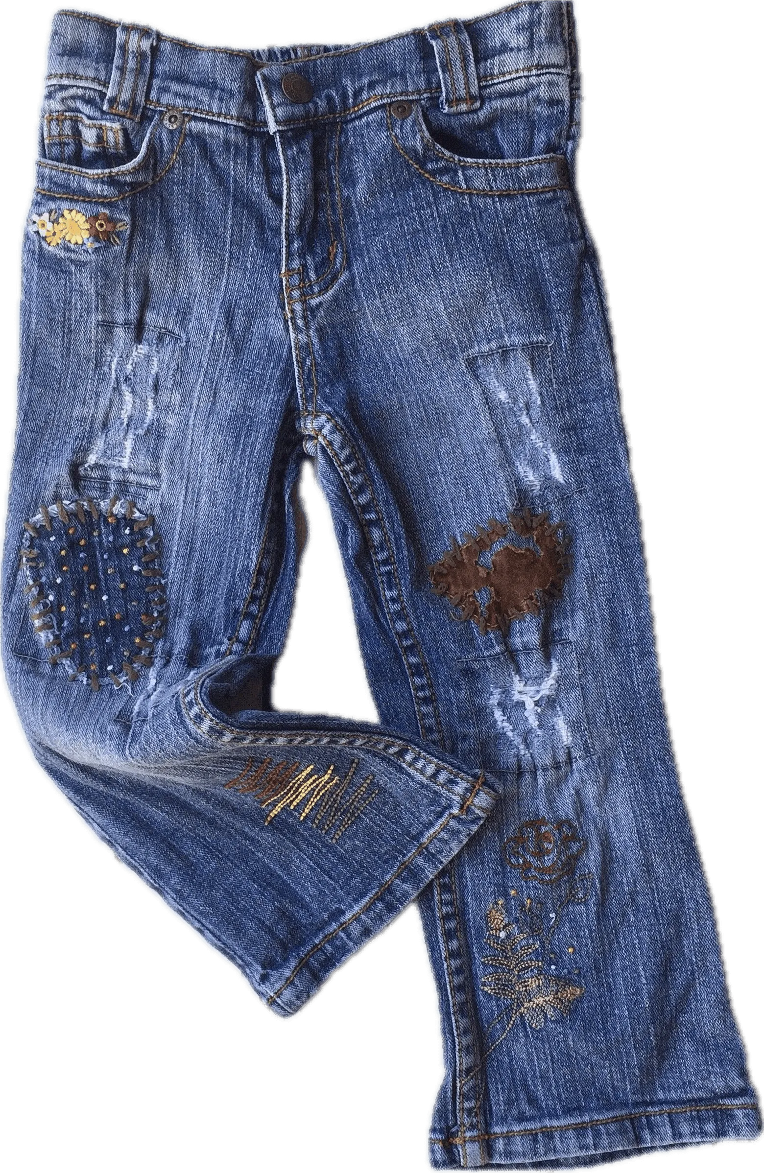 Guess Girls Embroidered Patch Jeans - Size 3