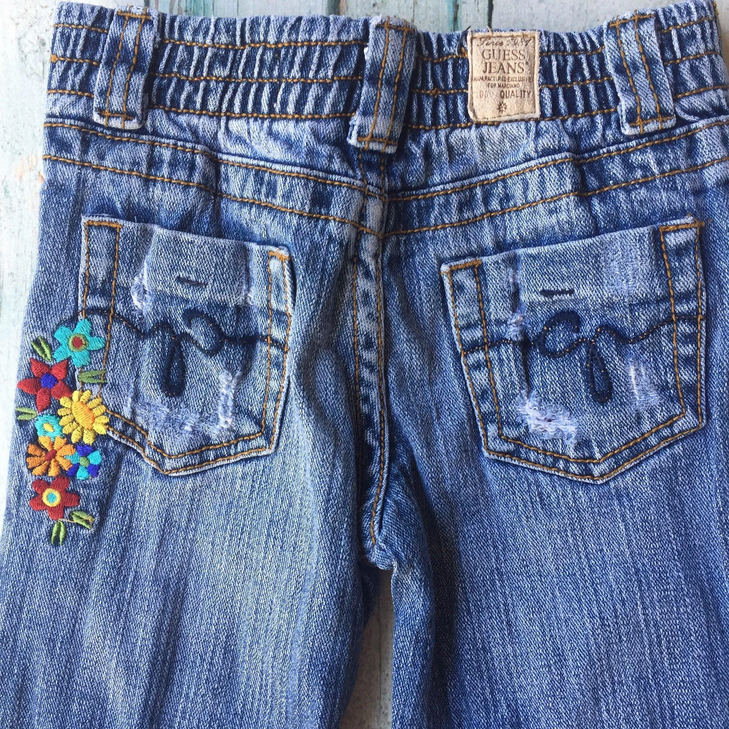Guess Girls Embroidered Patch Jeans - Size 3