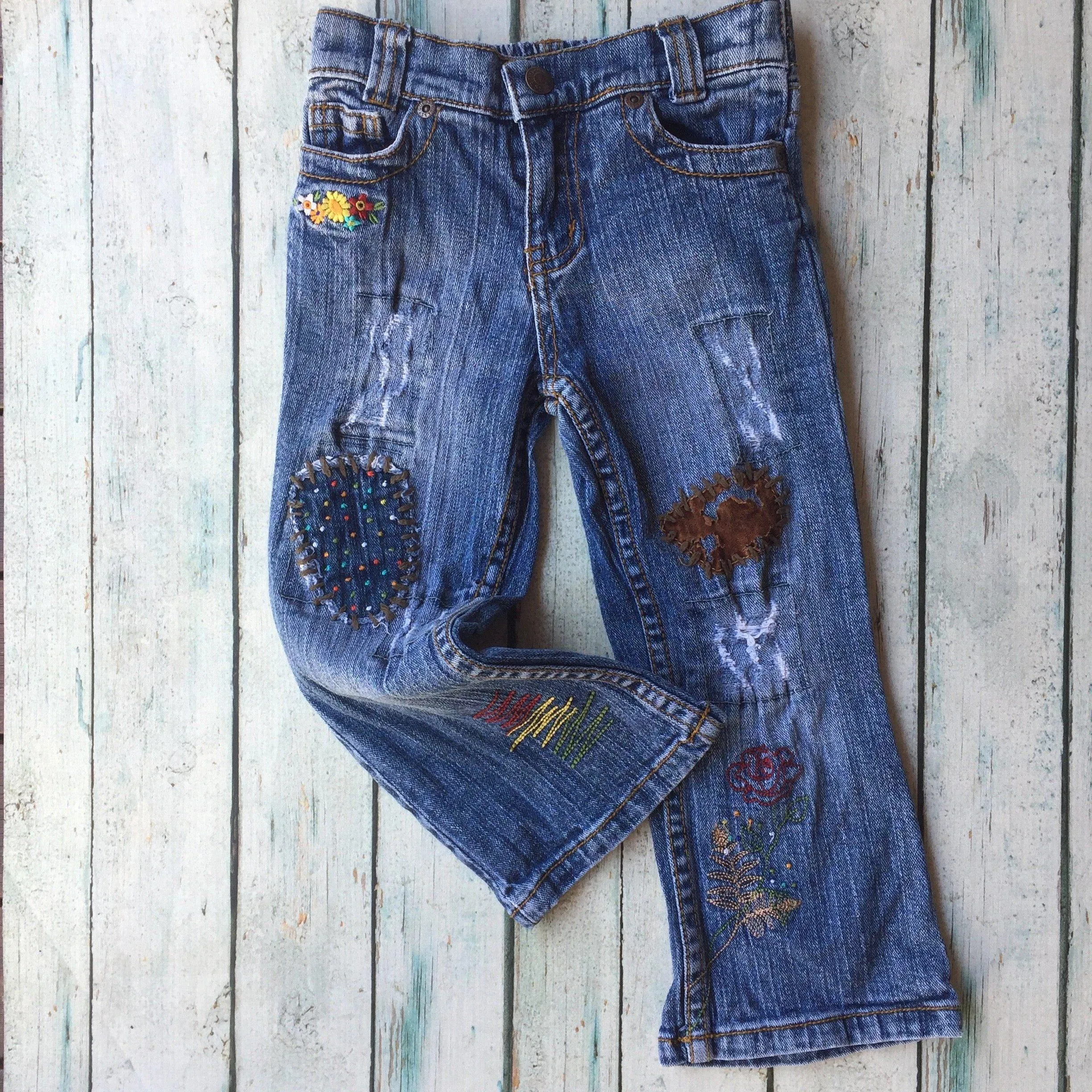 Guess Girls Embroidered Patch Jeans - Size 3