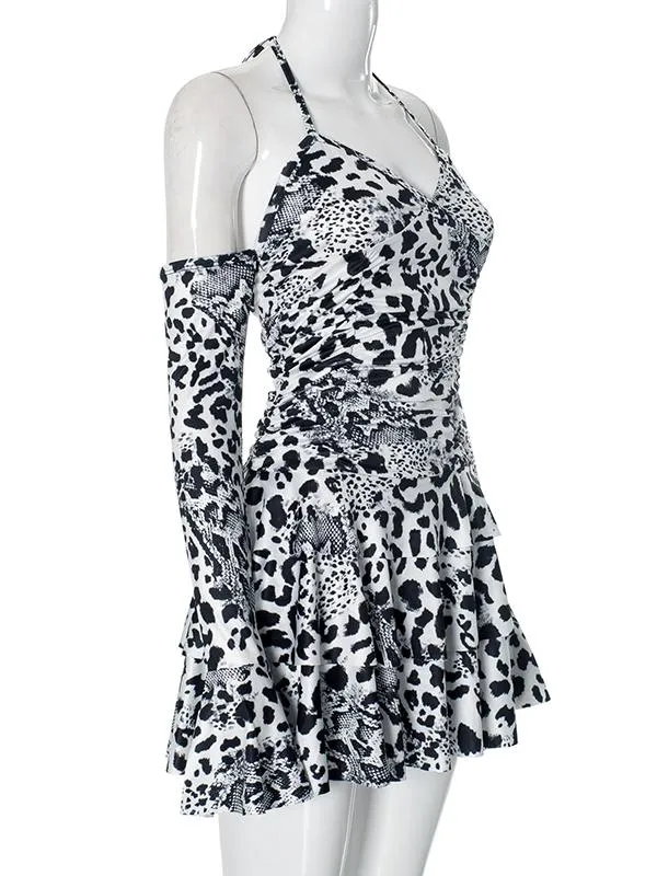 Halter Strappy Backless Mini Dress