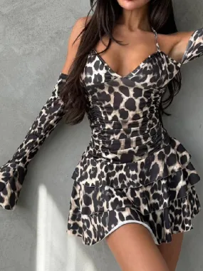 Halter Strappy Backless Mini Dress