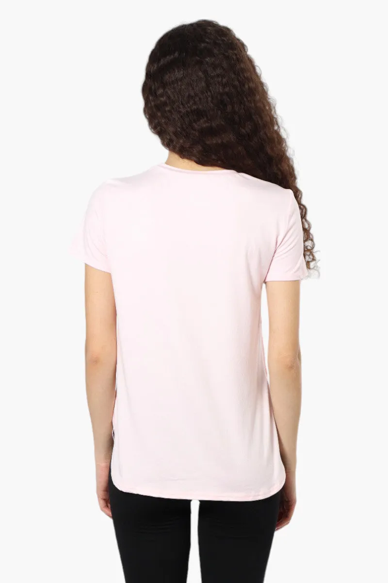 Magazine Be Happy Print Tee - Pink