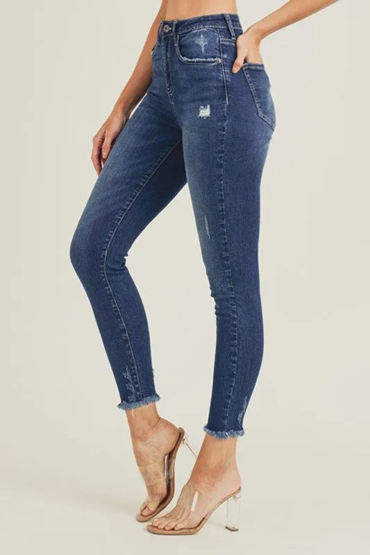 Medium Wash High Rise Skinnies