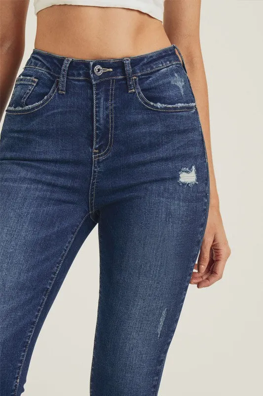 Medium Wash High Rise Skinnies