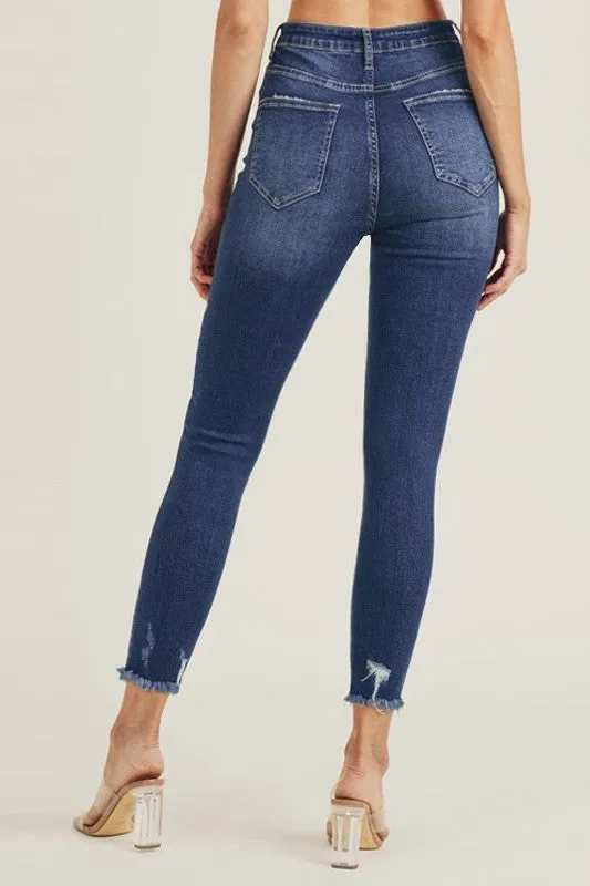 Medium Wash High Rise Skinnies