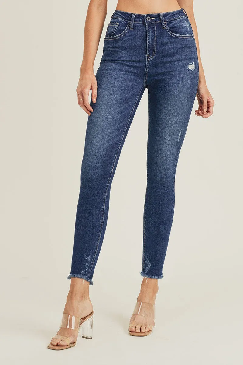 Medium Wash High Rise Skinnies