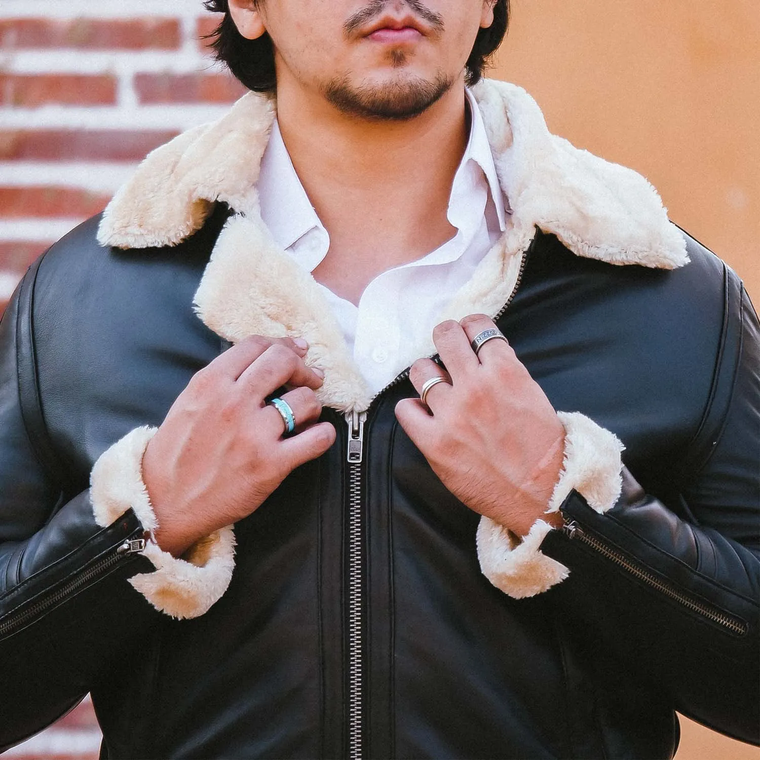 Men's B3 Bomber Shearling Black Leather Jacket 