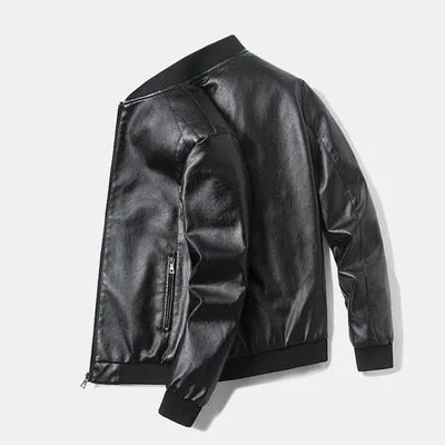 Men's Leather Bomber Jacket