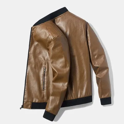 Men's Leather Bomber Jacket