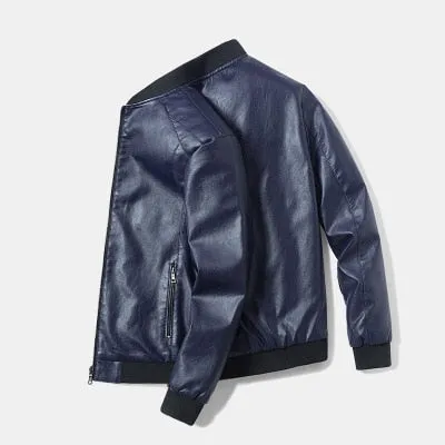 Men's Leather Bomber Jacket