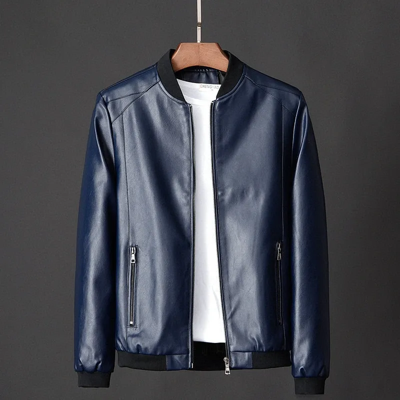 Men's Leather Bomber Jacket
