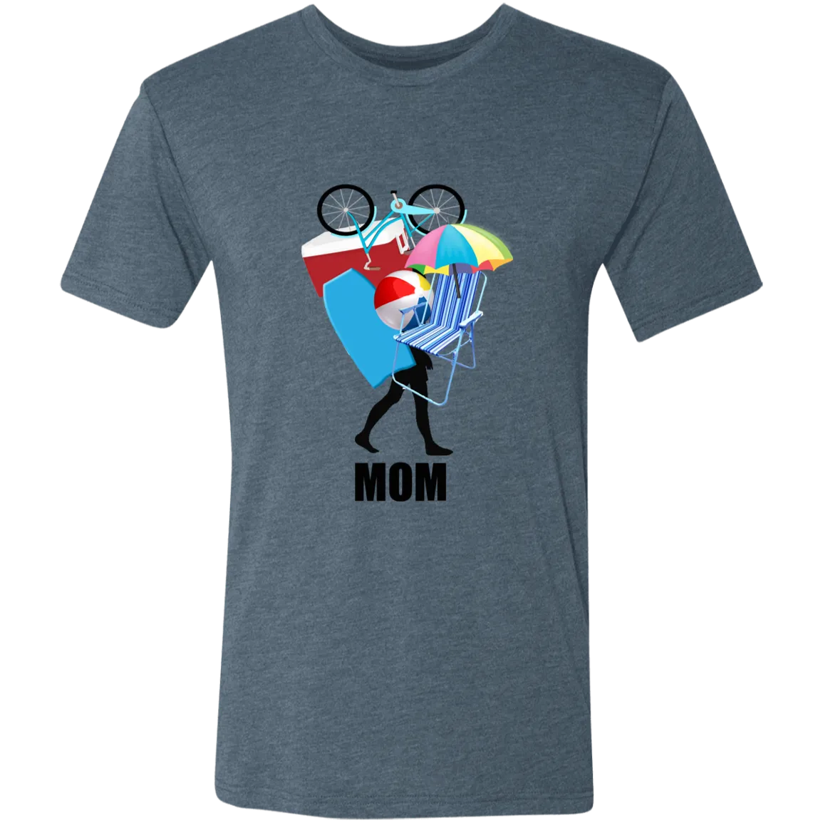 Mom Carrying beach stuff Triblend T-Shirt