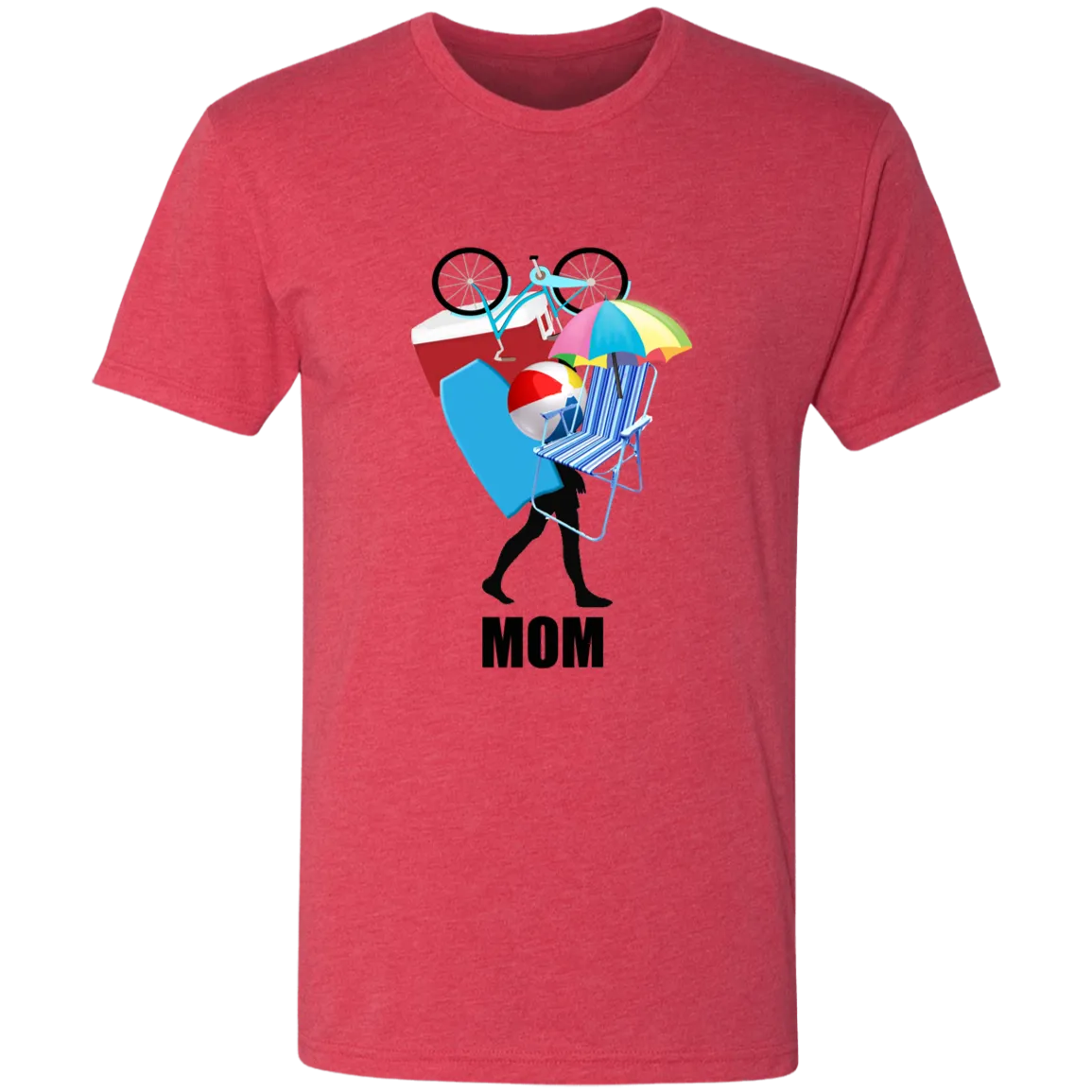 Mom Carrying beach stuff Triblend T-Shirt