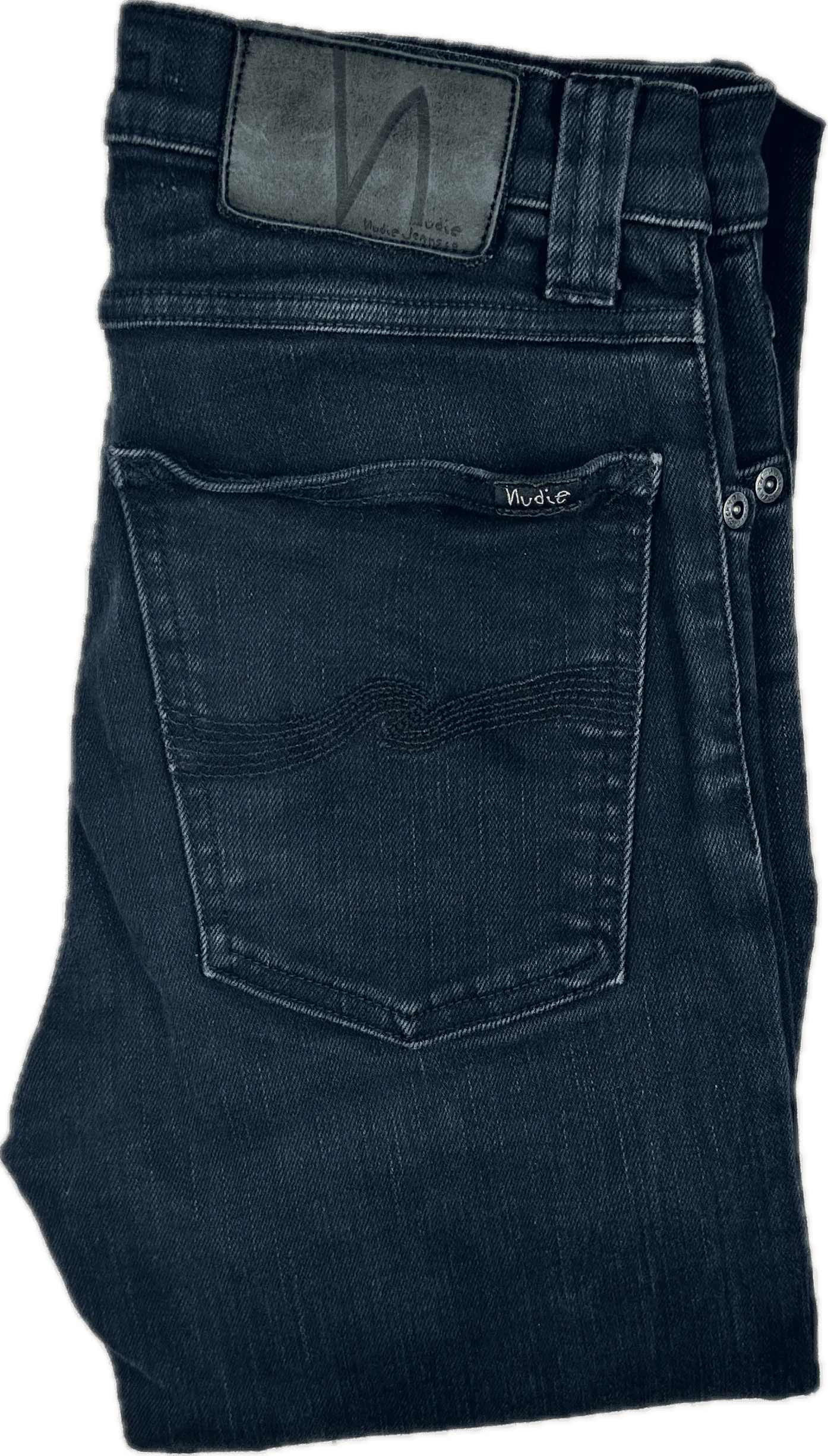 Nudie 'High Kai' Black Black Wash Jeans- Size 26/32