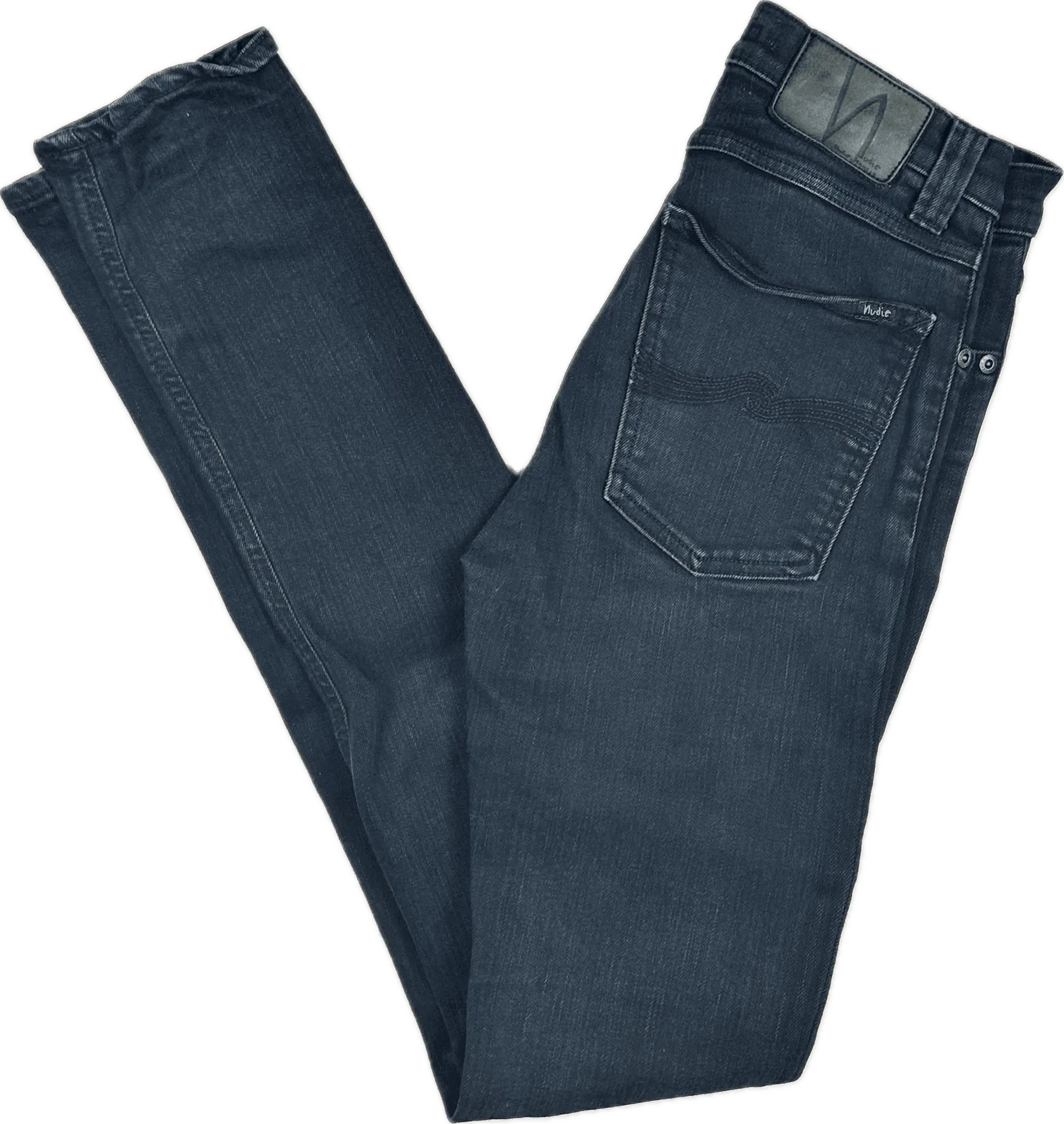 Nudie 'High Kai' Black Black Wash Jeans- Size 26/32