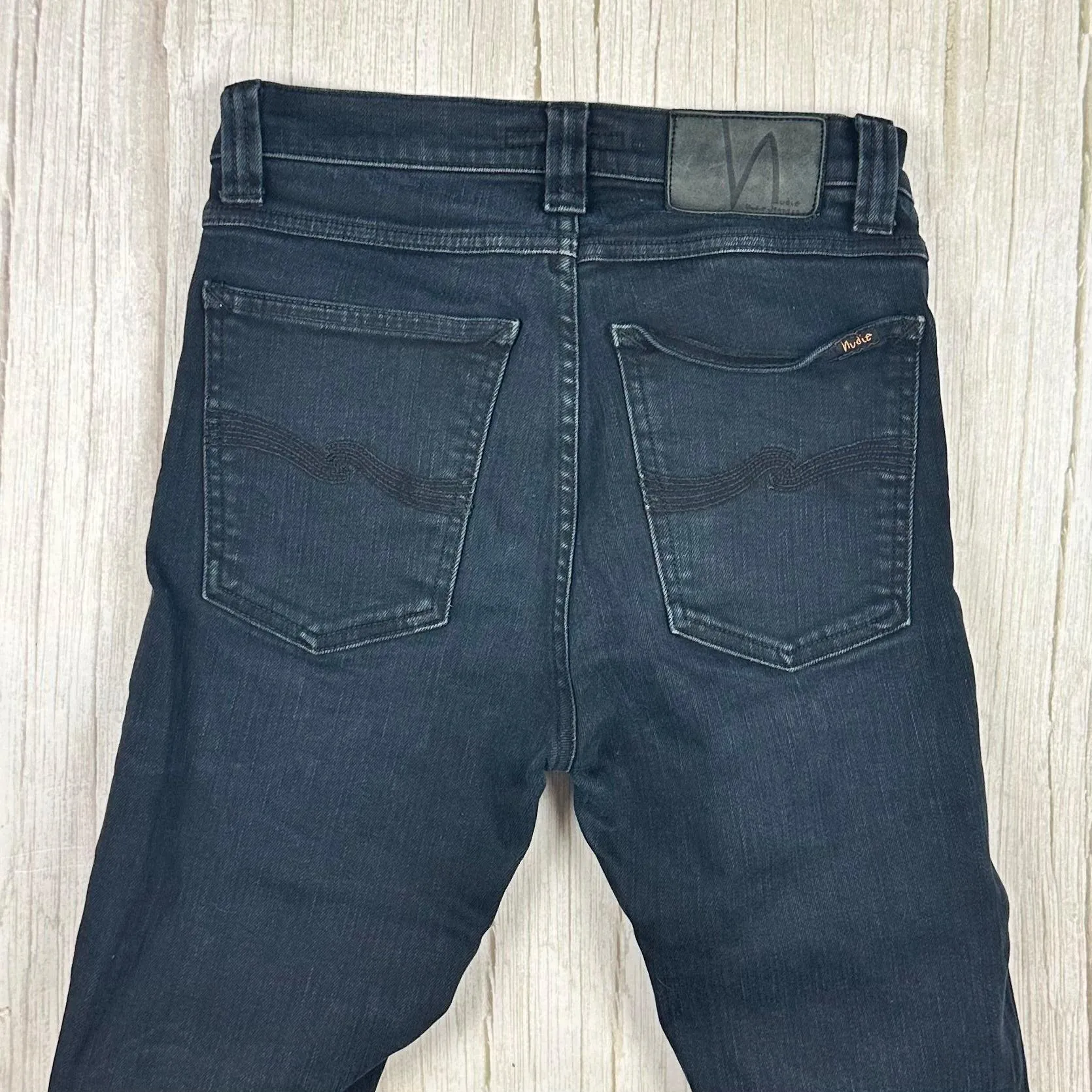 Nudie 'High Kai' Black Black Wash Jeans- Size 26/32