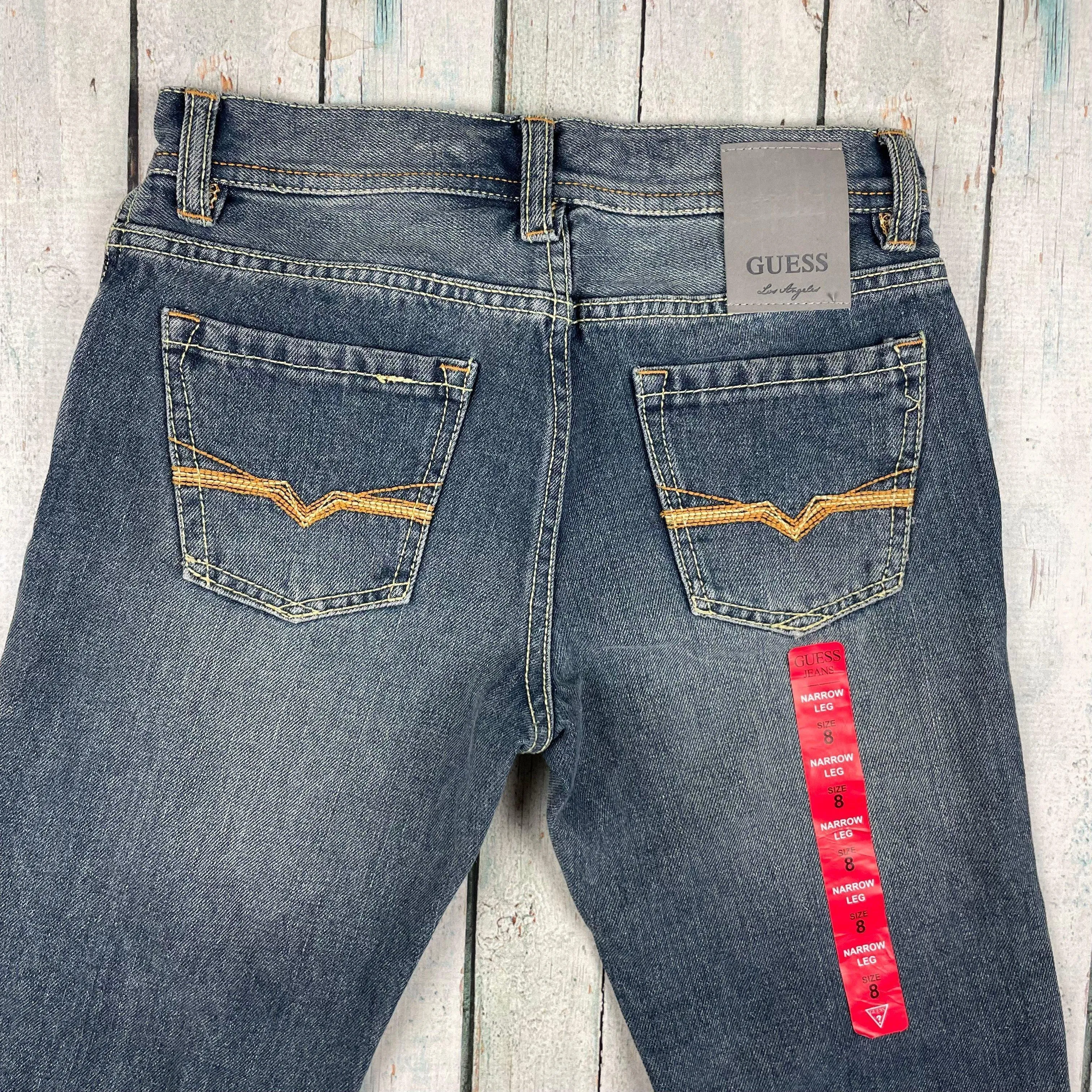 NWT - Guess Straight Narrow Leg Distressed jeans - Size 8Y