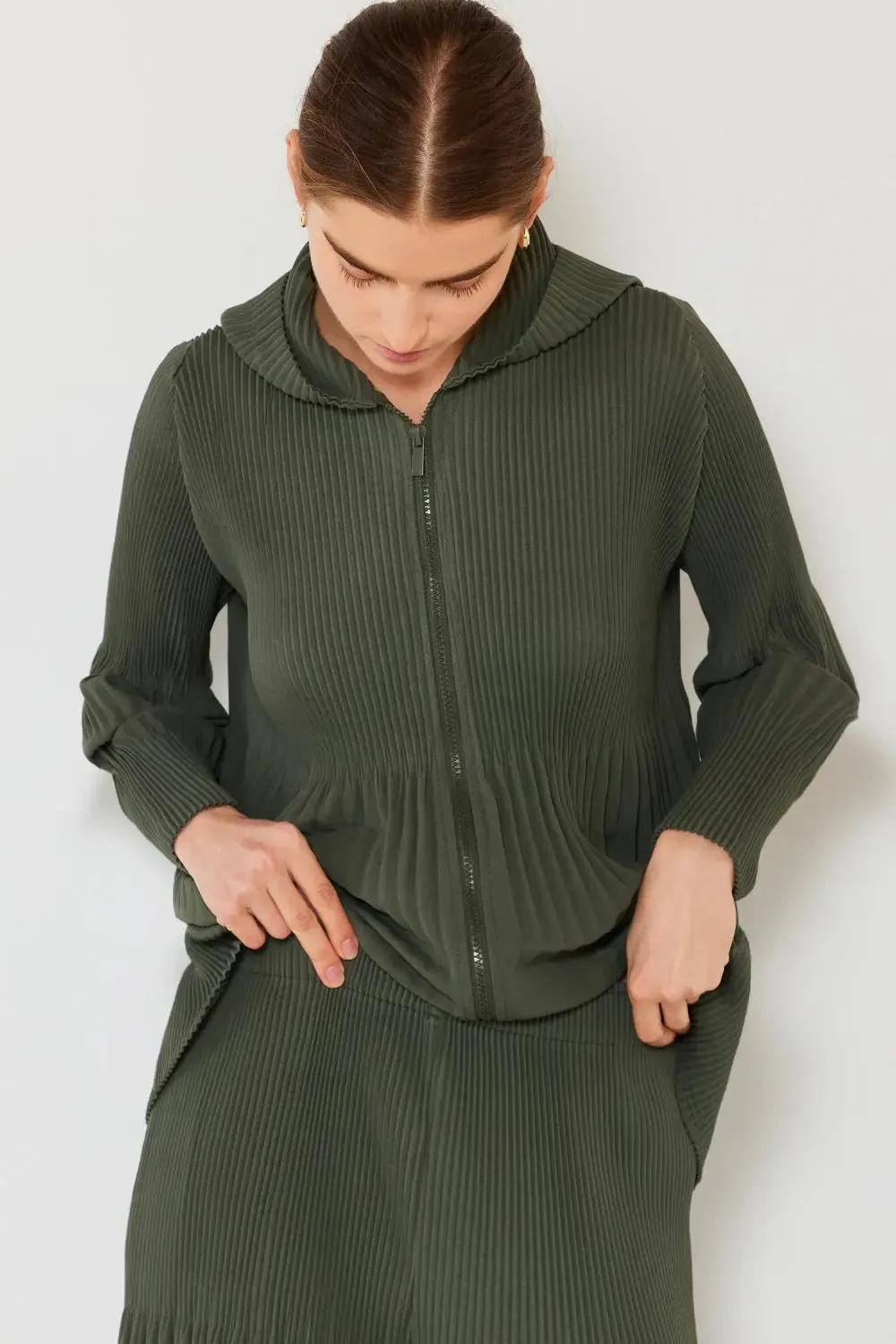 Pleated Plisse Jacket 2 way zipper