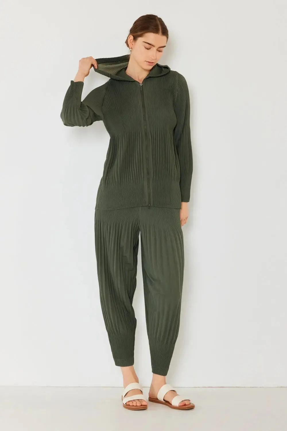 Pleated Plisse Jacket 2 way zipper