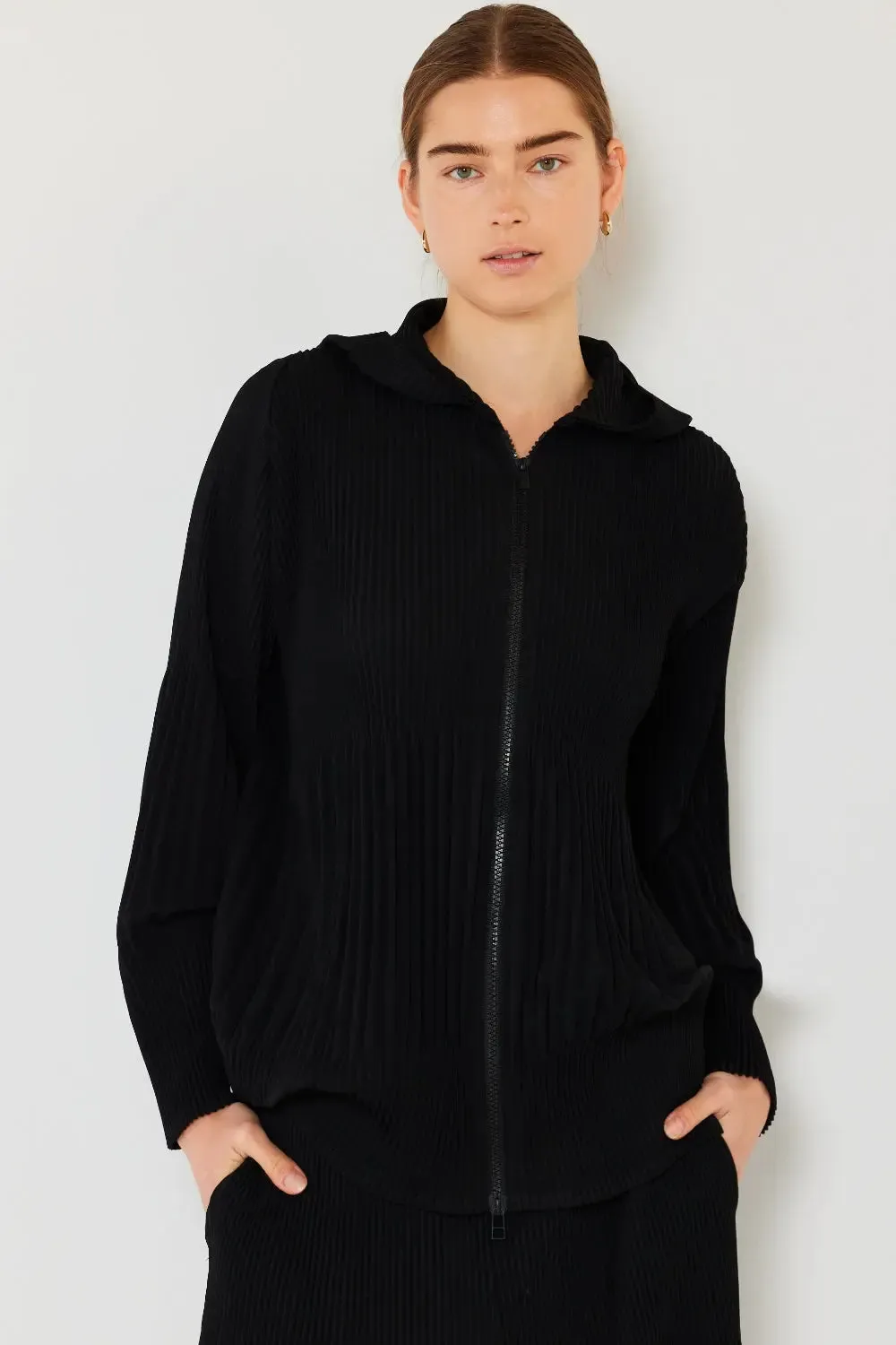 Pleated Plisse Jacket 2 way zipper