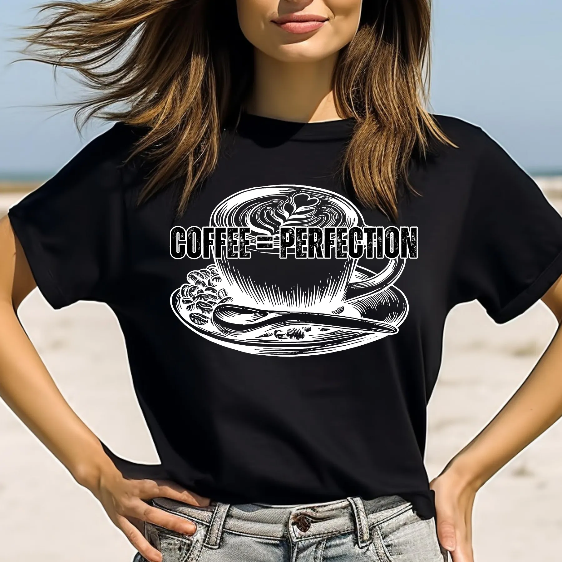 Product Title: "Coffee = Perfection" Women's Bella Canvas Tee - Cozy Comfort with a Caffeine Twist
