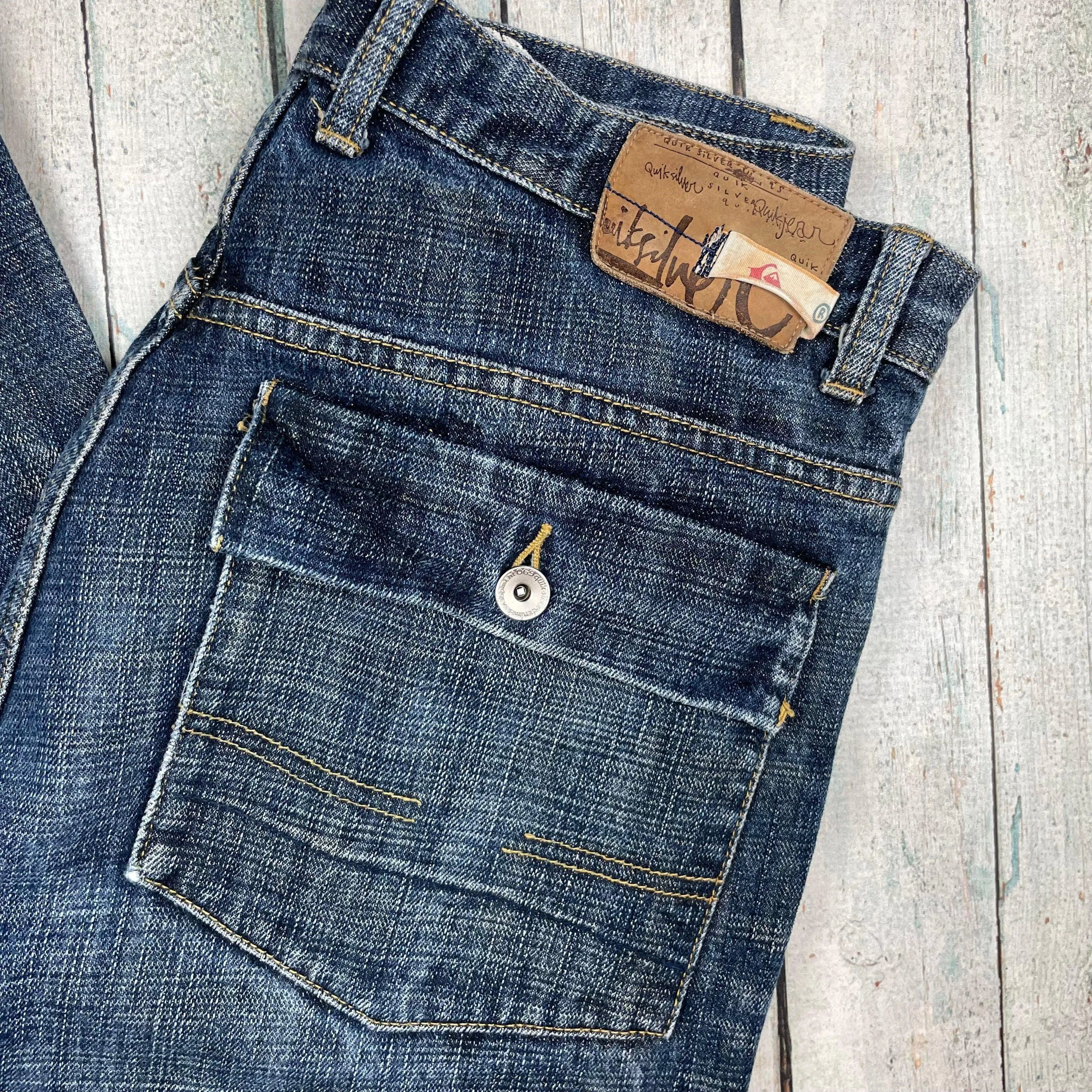 Quiksilver Mens Regular Fit Distressed Jeans - Size 32