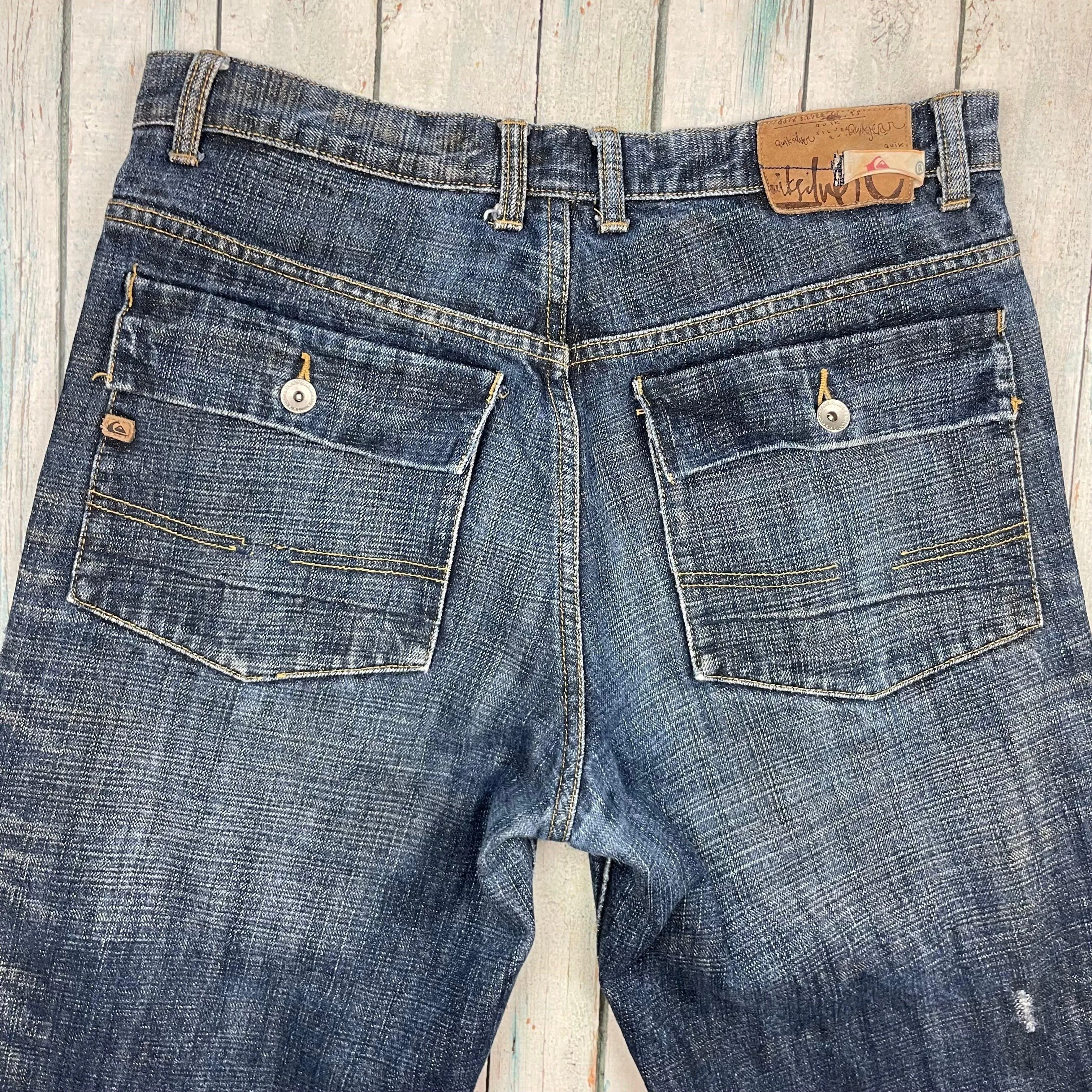 Quiksilver Mens Regular Fit Distressed Jeans - Size 32