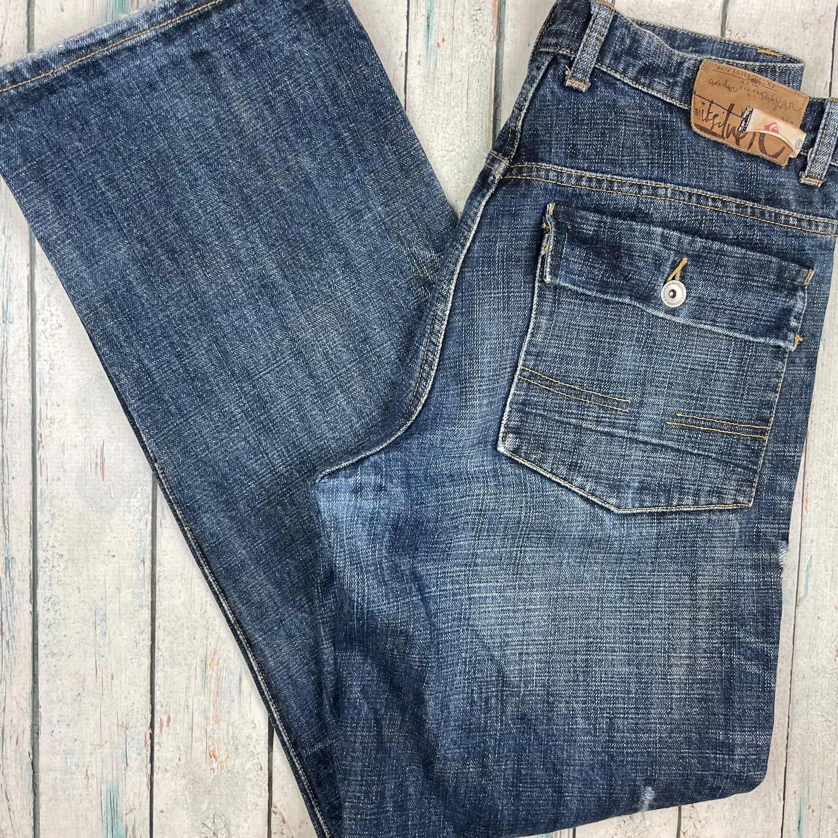Quiksilver Mens Regular Fit Distressed Jeans - Size 32