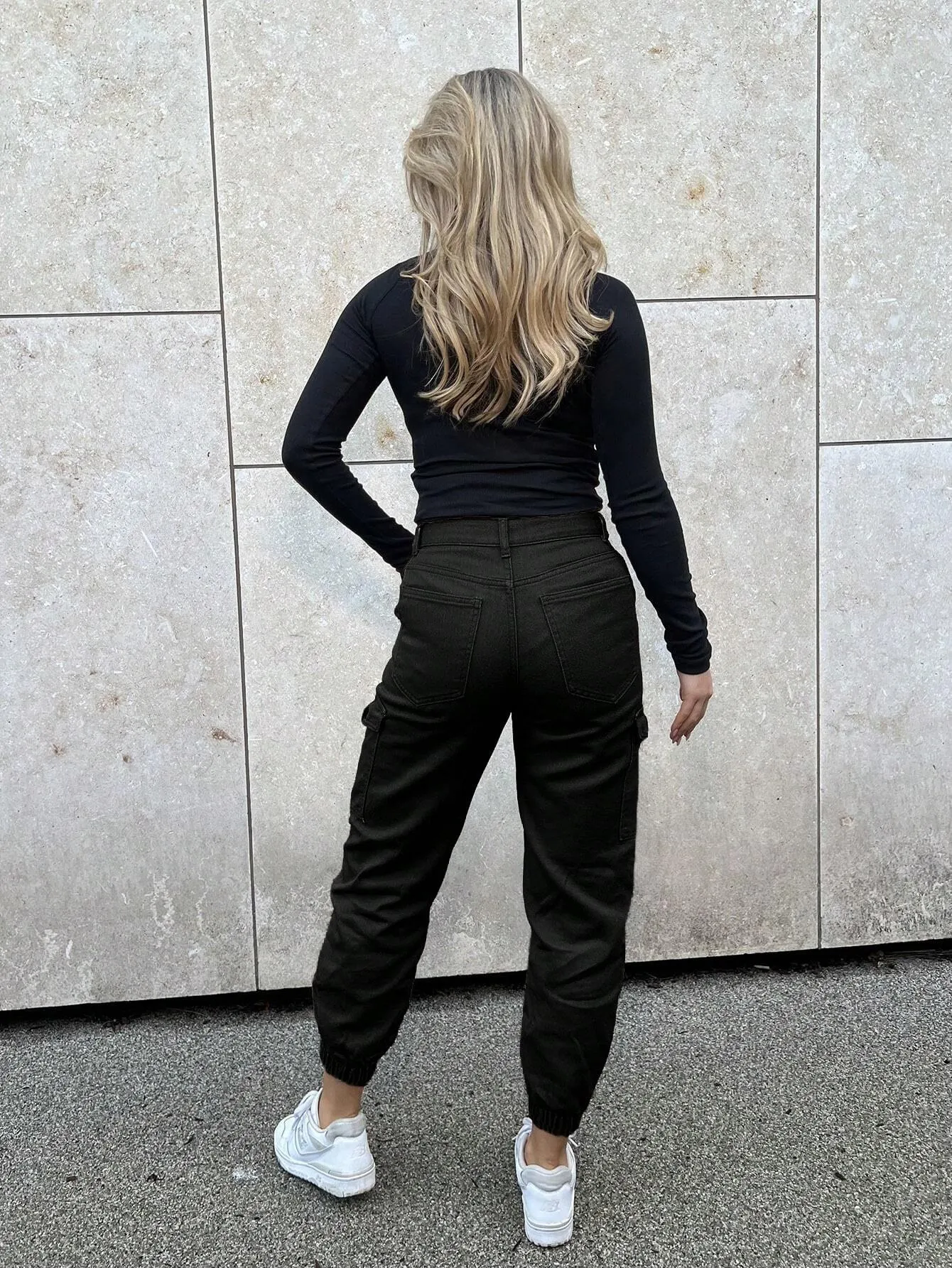Regular Fit Cropped Denim Cargo Pants