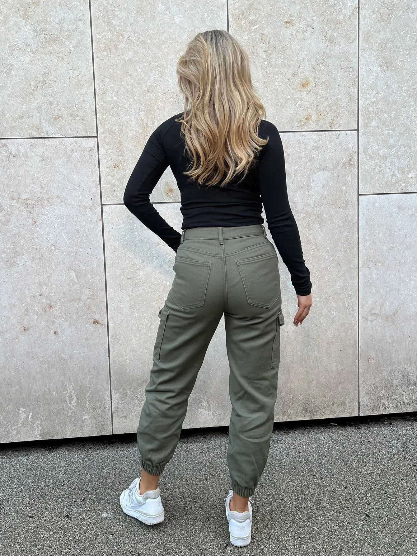 Regular Fit Cropped Denim Cargo Pants