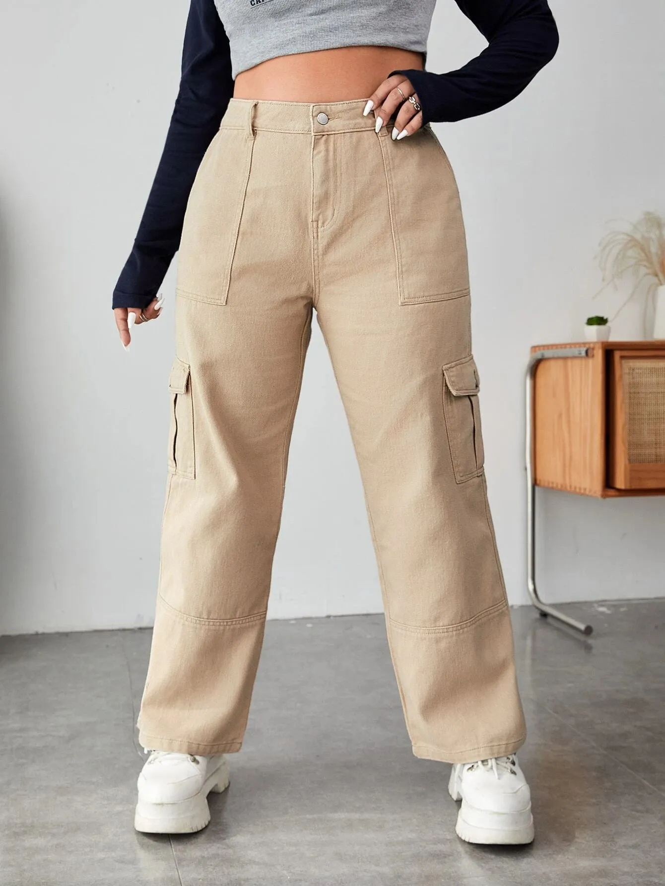 Regular Fit Side Cargo Jeans